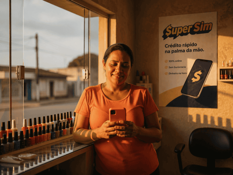 Negativado consegue empréstimo — pessoa recebendo aprovação de crédito no celular via Pix